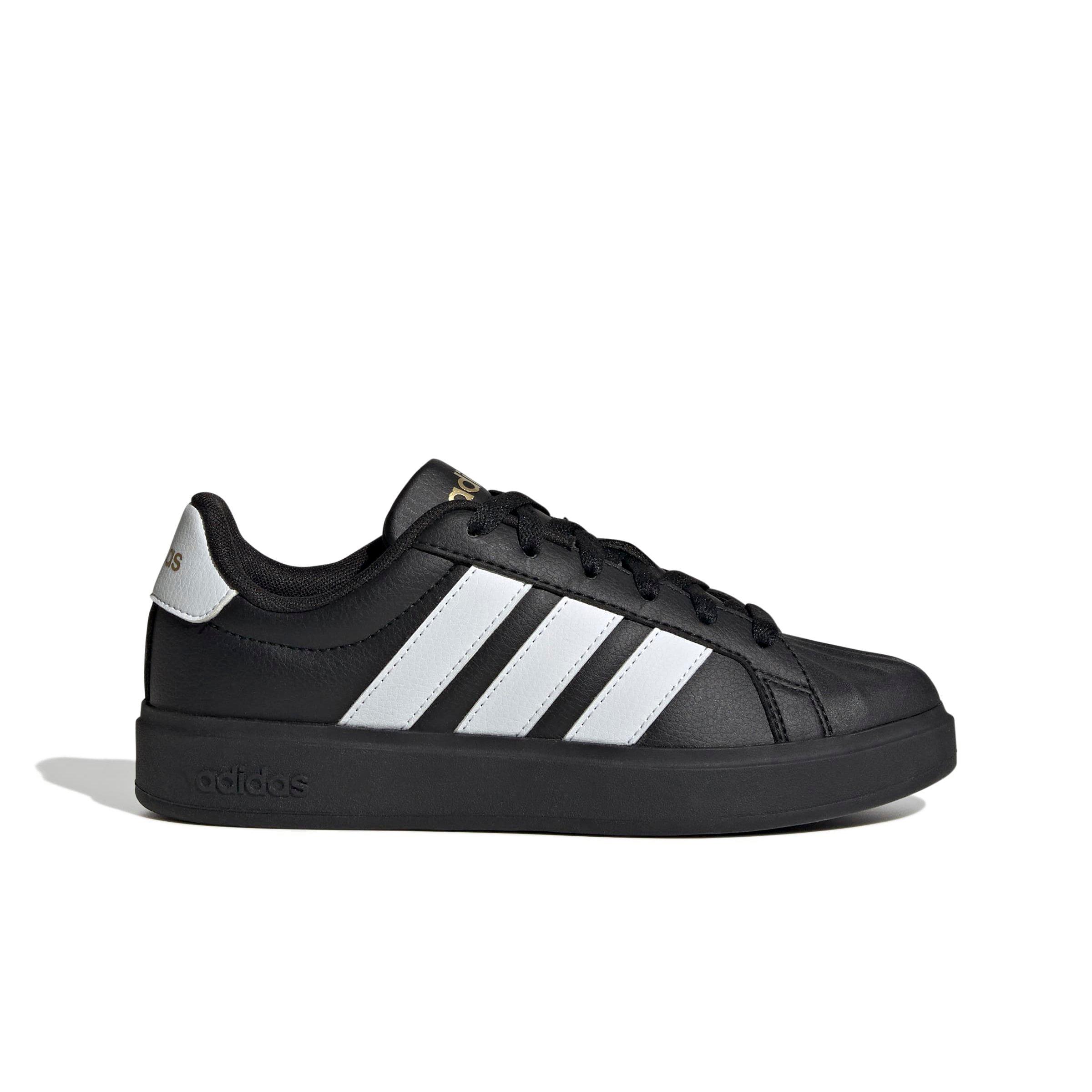 adidas Streettalk "Core Black/Ftwr White/Gold Metallic" Grade School Girls' Shoe - BLACK/WHITE/GOLD